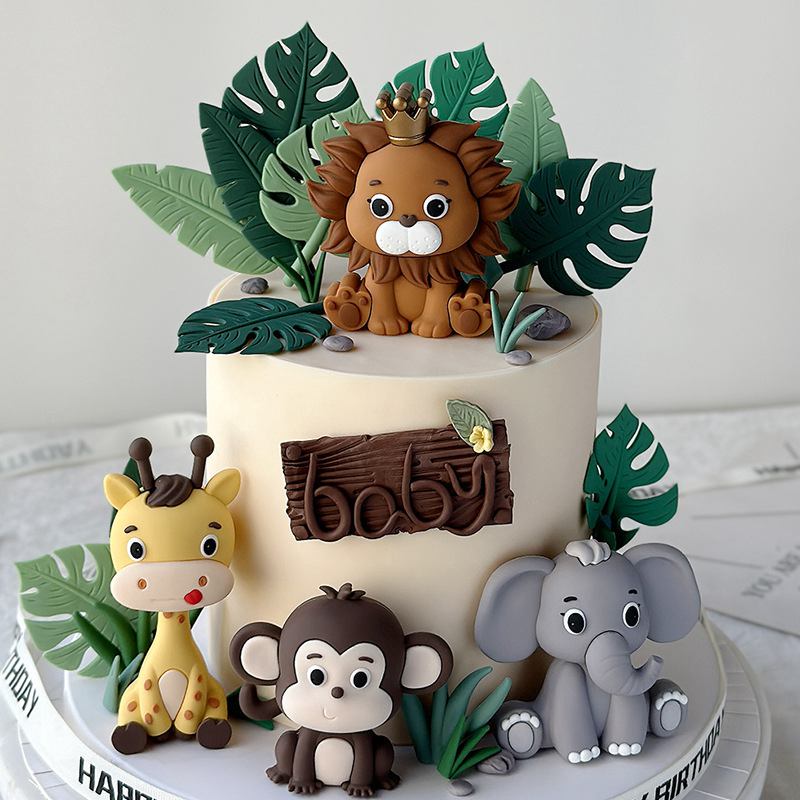 Resin Art Baby - Selva safari animal boneca bolo decoração
