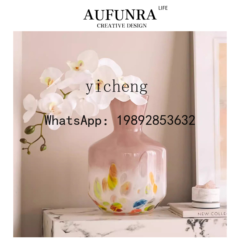 Resin Art Dining Table - Vaso de vidro FY, ornamento para