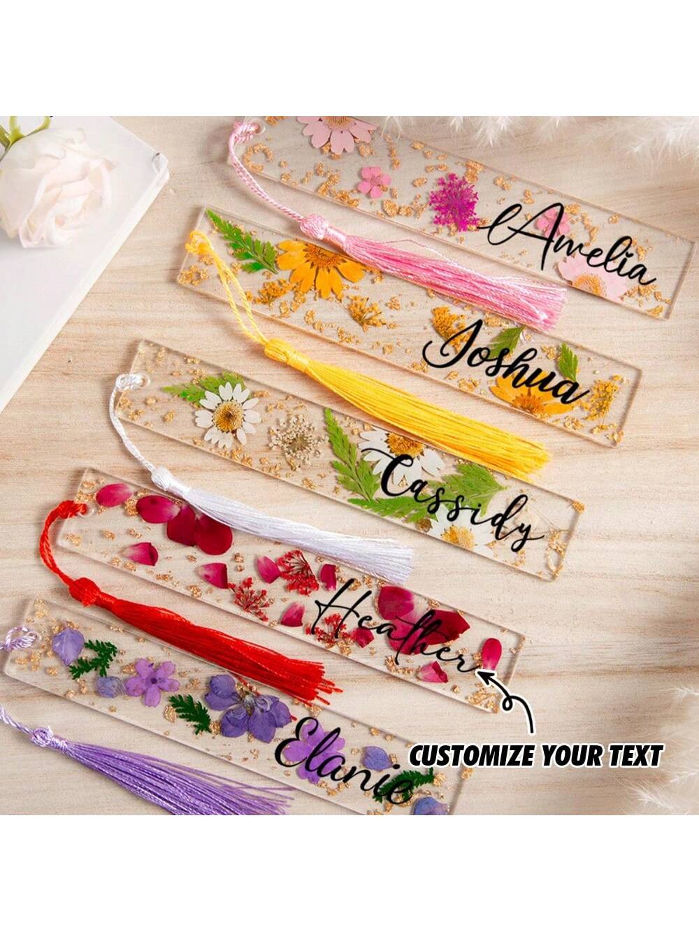 Resin Art Name - 1PC Marcador de Livro Personalizado com