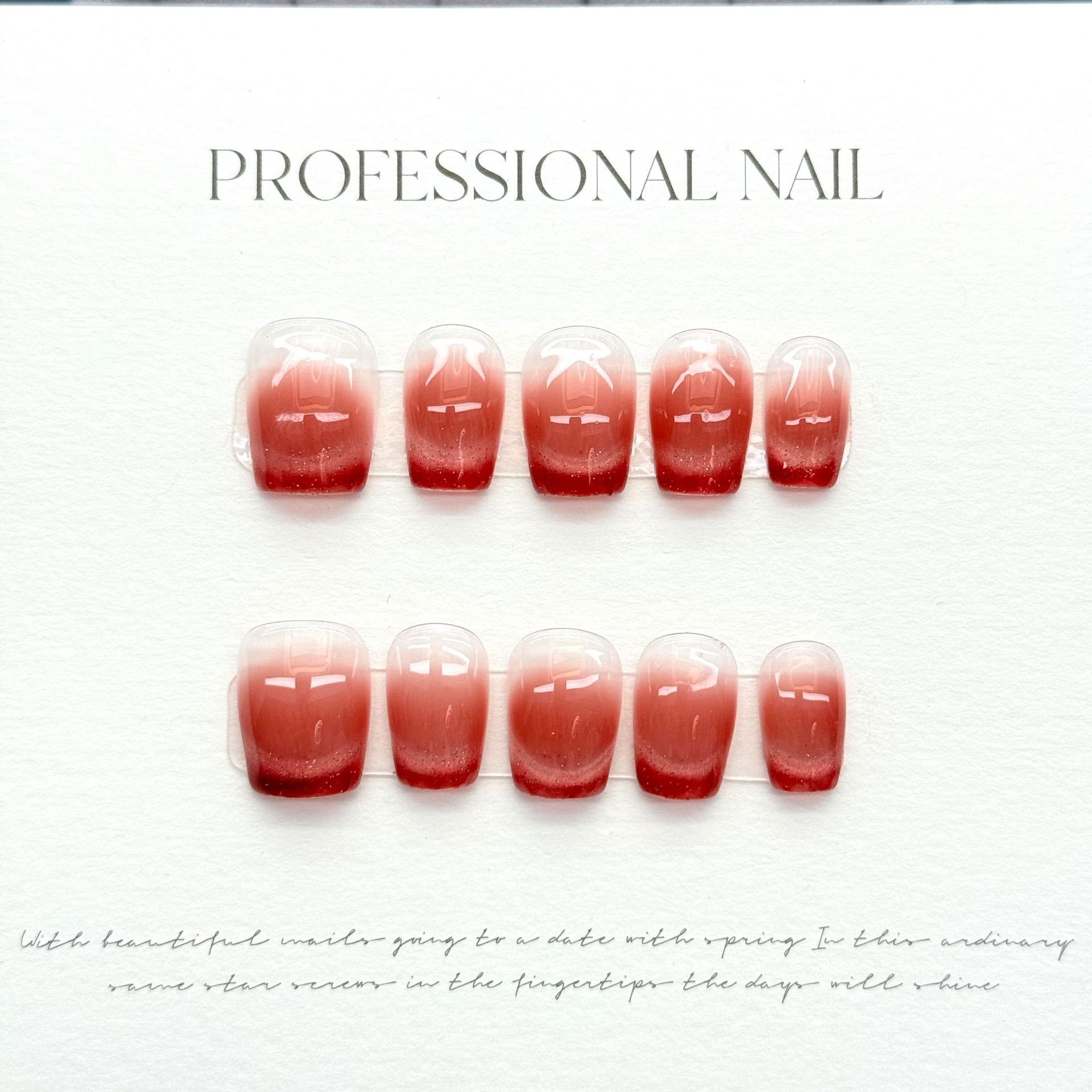 Resin Art Ideas - 10 Unidades de Unhas Postiças Curtas
