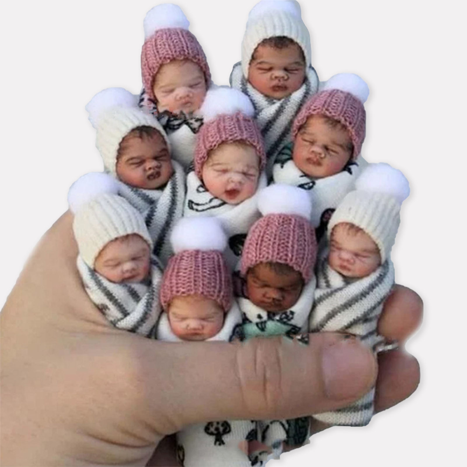 Resin Art Baby - Bonecas Bebê Reborn de 7cm, Miniaturas