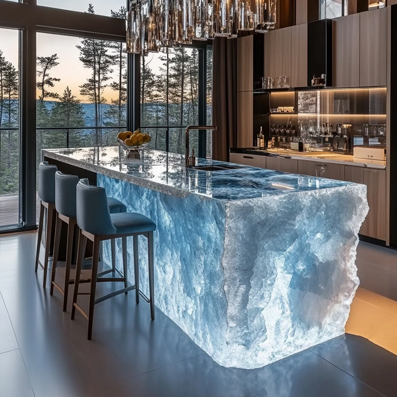 Resin Art Dining Table - Luz moderna de luxo casa villa