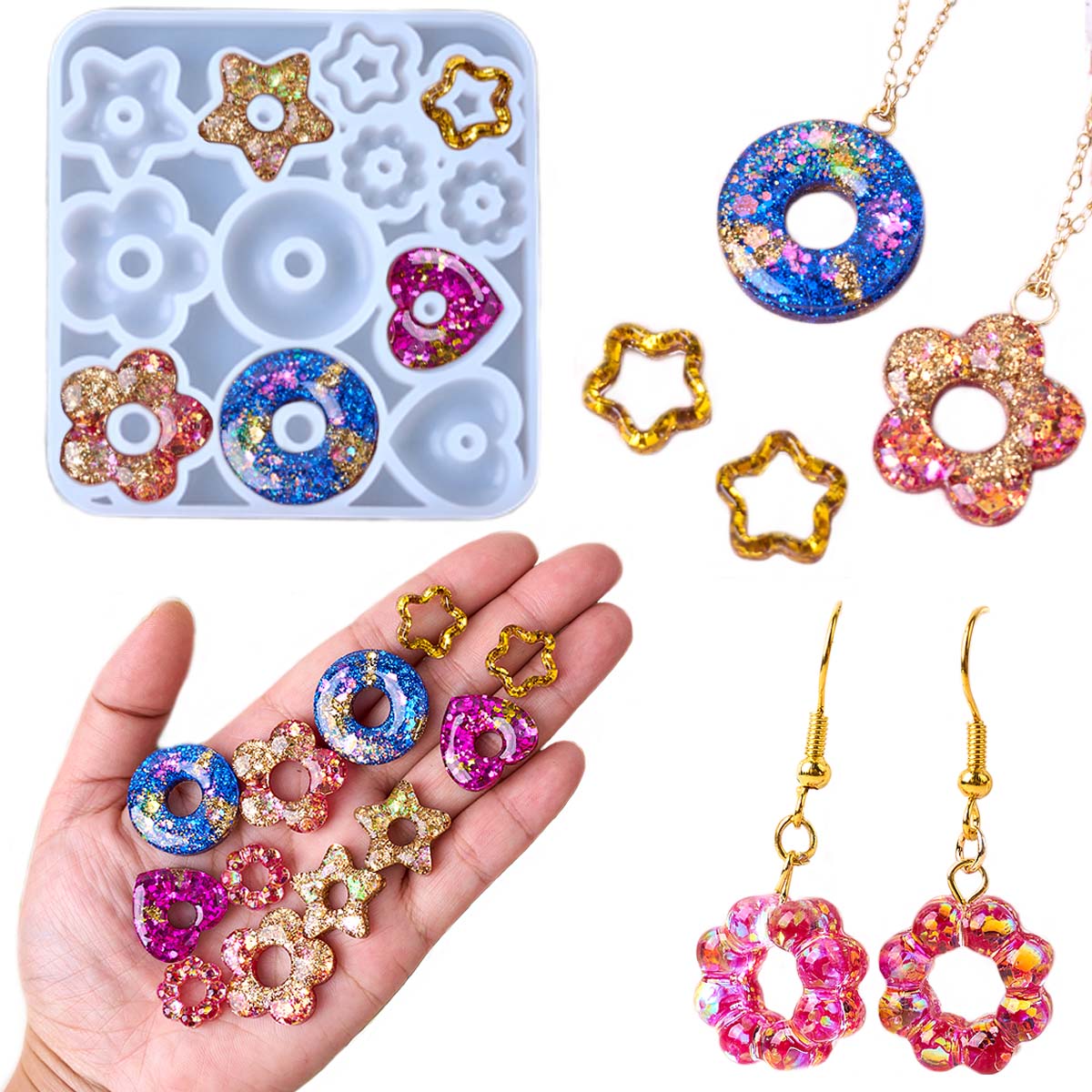 Molde de silicone multifuncion - Resin Art Heart avaliação e preço