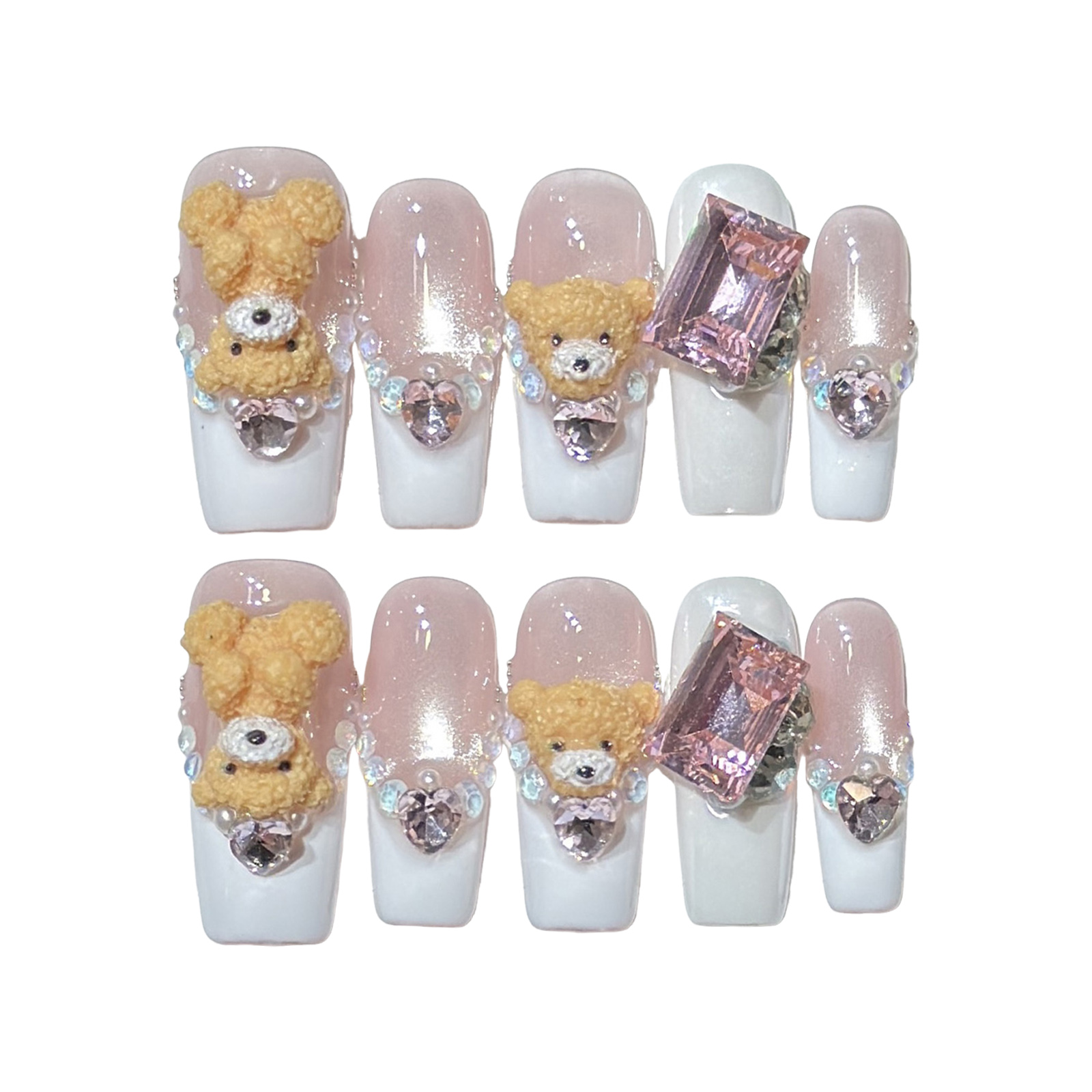 10 peças de unhas postiças 3D  - Resin Art Heart avaliação e preço