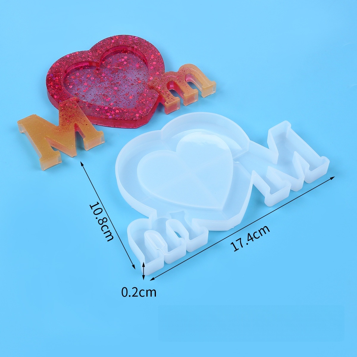 Molde de Silicone para Resina  - Resin Art Heart avaliação e preço