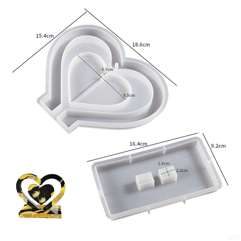 Molde de Silicone para Resina  - Resin Art Heart avaliação e preço