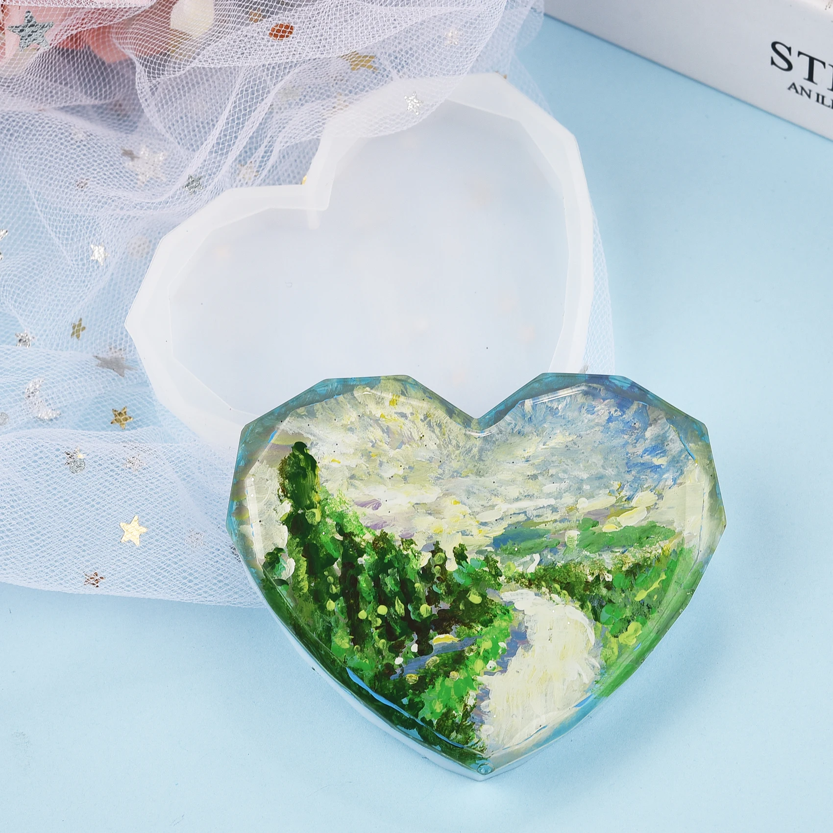 Molde de silicone para porta-c - Resin Art Heart avaliação e preço