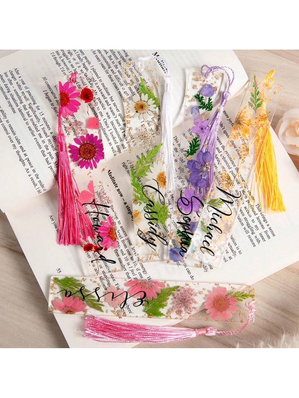 1PC Marcador de Livro Personal - Resin Art Name avaliação e preço