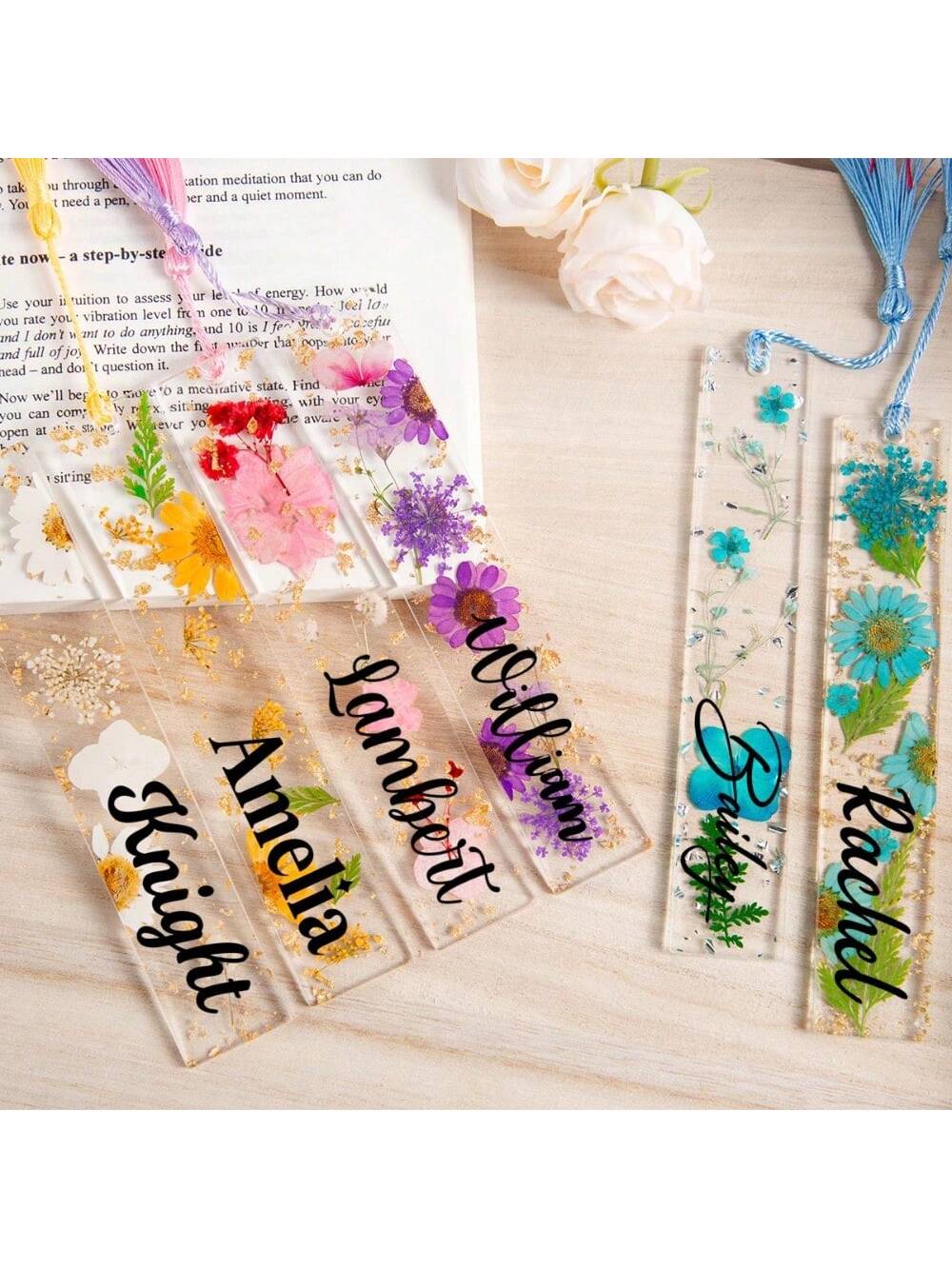 1PC Marcador de Livro Personal - Resin Art Name avaliação e preço