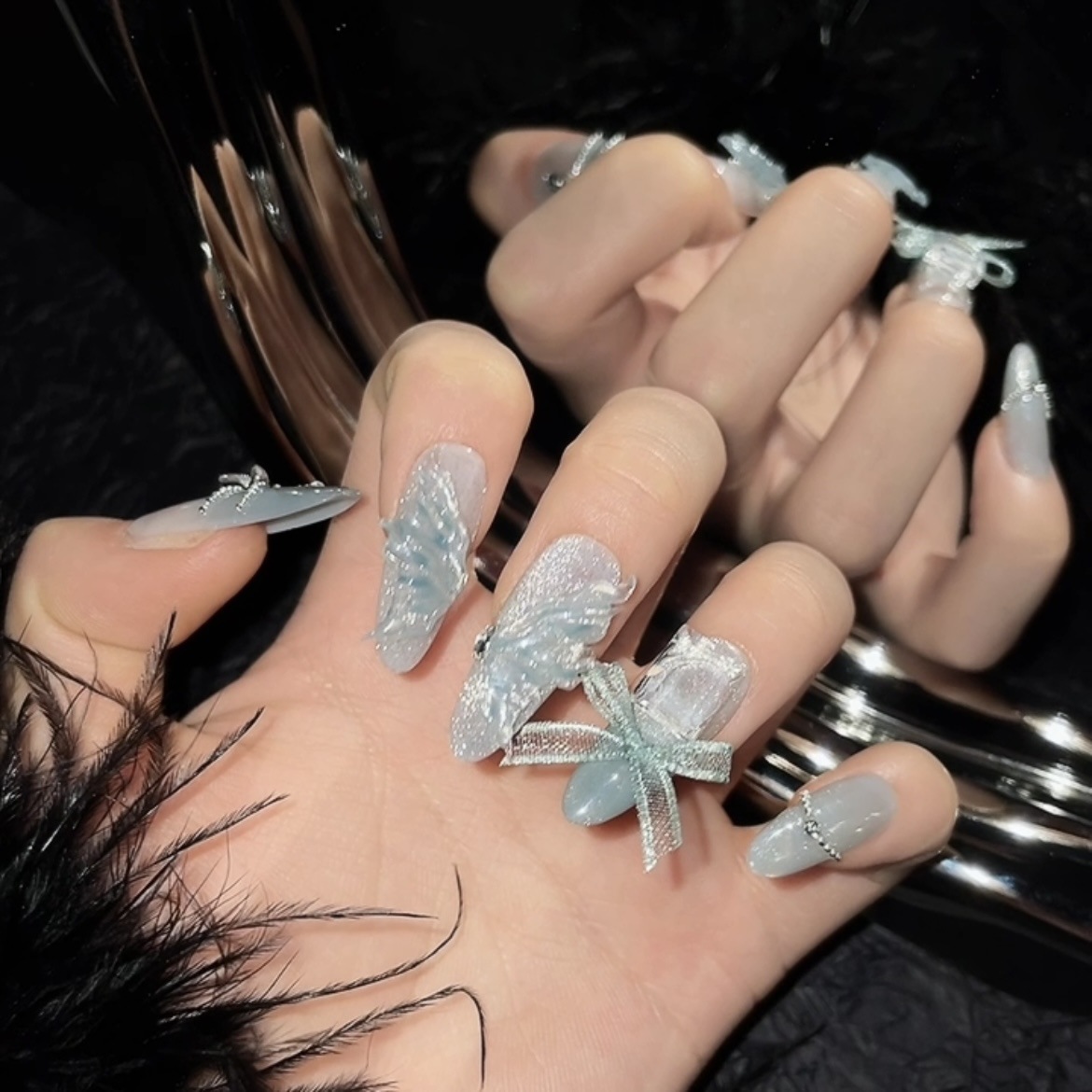 10 peças de unhas postiças lon - Resin Art Ideas avaliação e preço