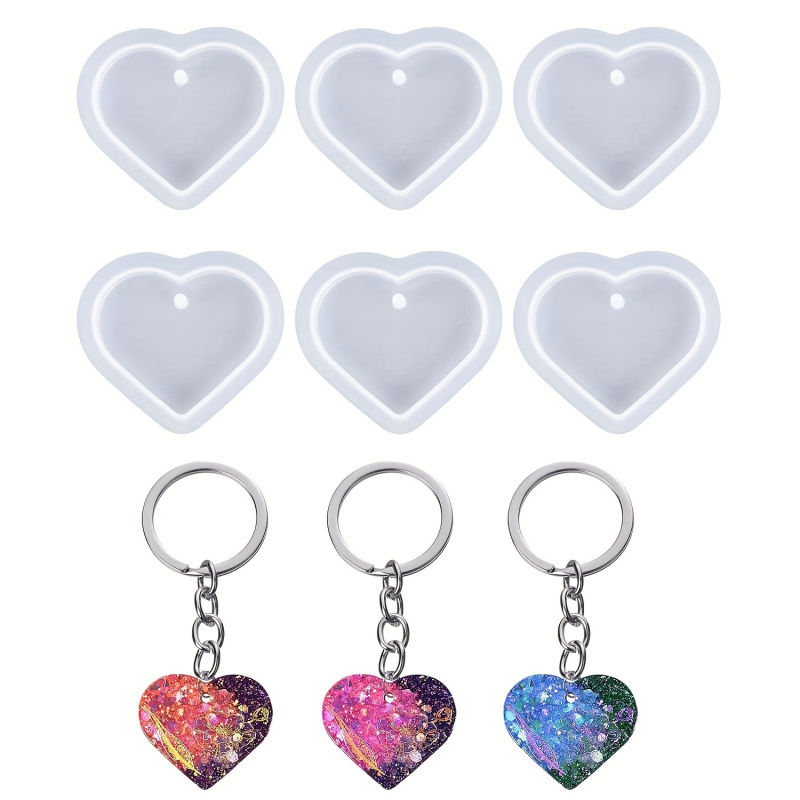 Conjunto de 6 moldes de resina - Resin Art Heart avaliação e preço