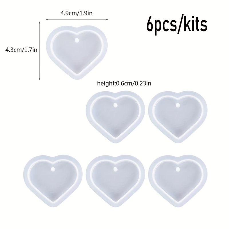 Conjunto de 6 moldes de resina - Resin Art Heart avaliação e preço