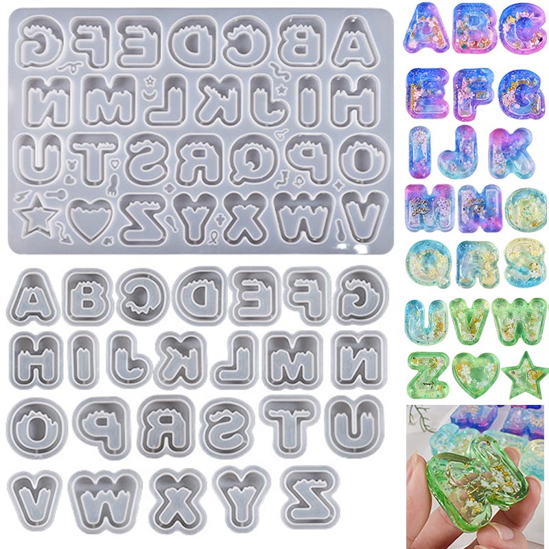 Diy resina arte sorvete carta  - Resin Art Letter Keychain avaliação e preço