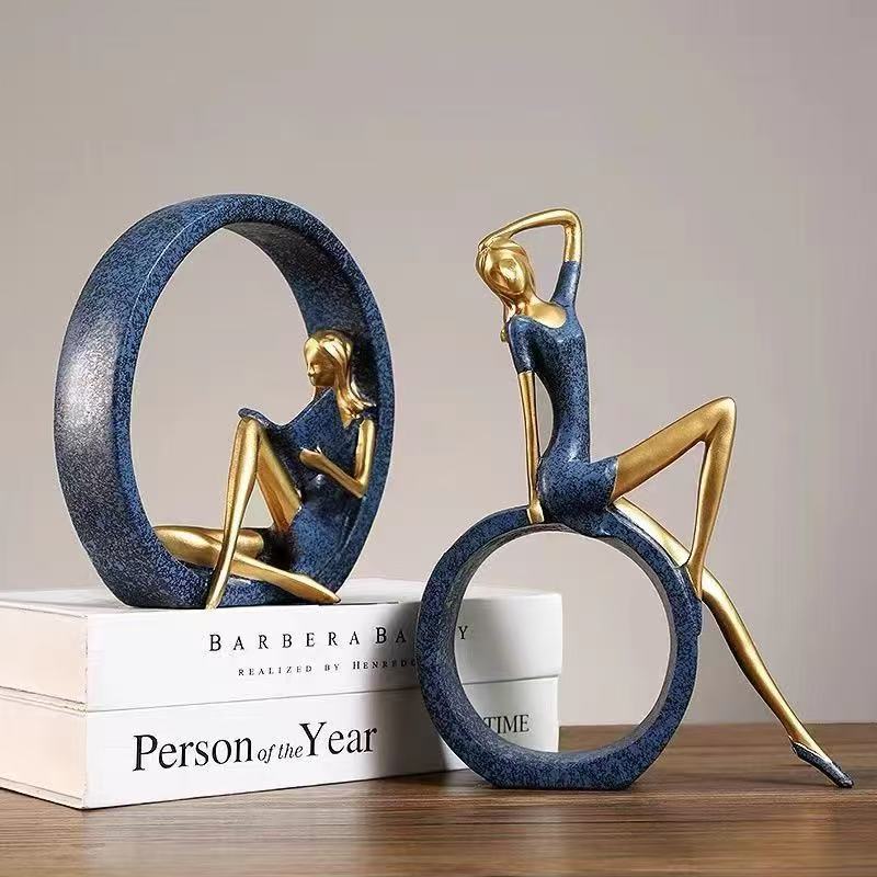 Estátua de Menina Lendo Yoga e - Resin Art India avaliação e preço